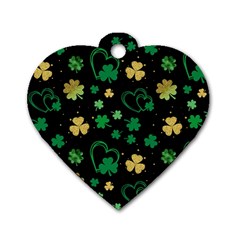 Clovers Flowers Clover Pat Dog Tag Heart (one Side) by Ravend