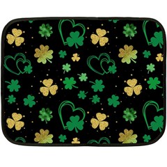 Clovers Flowers Clover Pat Two Sides Fleece Blanket (mini) by Ravend