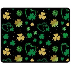 Clovers Flowers Clover Pat Fleece Blanket (medium) by Ravend