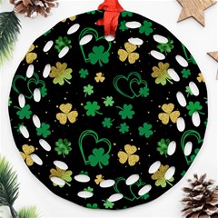 Clovers Flowers Clover Pat Ornament (round Filigree)