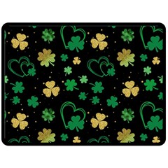 Clovers Flowers Clover Pat Two Sides Fleece Blanket (large) by Ravend