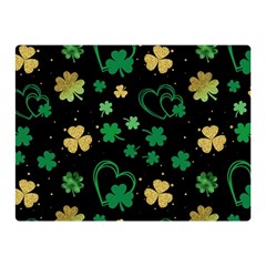 Clovers Flowers Clover Pat Two Sides Premium Plush Fleece Blanket (mini) by Ravend