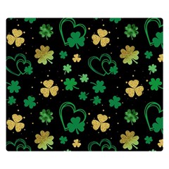 Clovers Flowers Clover Pat Two Sides Premium Plush Fleece Blanket (small) by Ravend