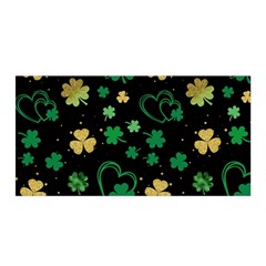 Clovers Flowers Clover Pat Satin Wrap 35  X 70  by Ravend