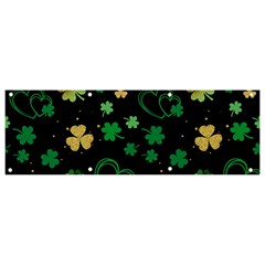 Clovers Flowers Clover Pat Banner And Sign 9  X 3  by Ravend