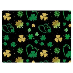 Clovers Flowers Clover Pat Two Sides Premium Plush Fleece Blanket (extra Small) by Ravend