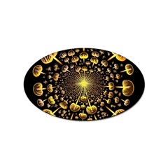 Mushroom Fungus Gold Psychedelic Sticker Oval (10 Pack)