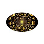 Mushroom Fungus Gold Psychedelic Sticker Oval (100 pack) Front