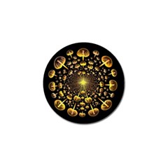 Mushroom Fungus Gold Psychedelic Golf Ball Marker (10 Pack) by Ravend