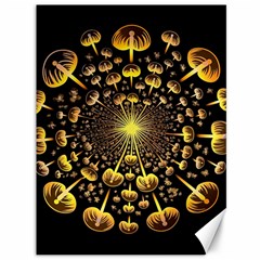 Mushroom Fungus Gold Psychedelic Canvas 36  X 48  by Ravend