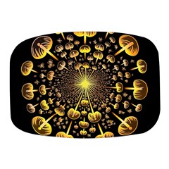 Mushroom Fungus Gold Psychedelic Mini Square Pill Box by Ravend