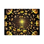 Mushroom Fungus Gold Psychedelic Premium Plush Fleece Blanket (Mini) 35 x27  Blanket Front