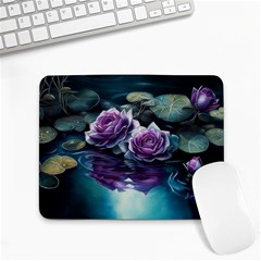 Roses Water Lilies Watercolor Small Mousepad by Ravend