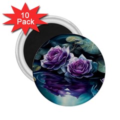 Roses Water Lilies Watercolor 2 25  Magnets (10 Pack)  by Ravend