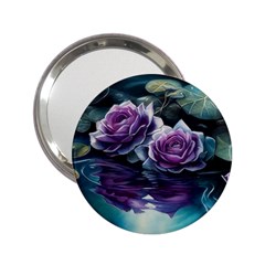 Roses Water Lilies Watercolor 2 25  Handbag Mirrors by Ravend