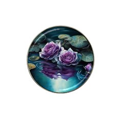 Roses Water Lilies Watercolor Hat Clip Ball Marker by Ravend