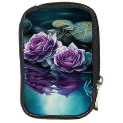 Roses Water Lilies Watercolor Compact Camera Leather Case by Ravend