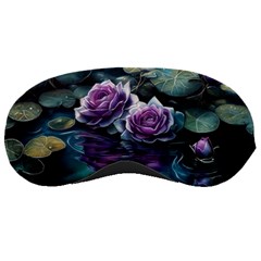 Roses Water Lilies Watercolor Sleeping Mask by Ravend