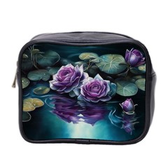 Roses Water Lilies Watercolor Mini Toiletries Bag (two Sides) by Ravend