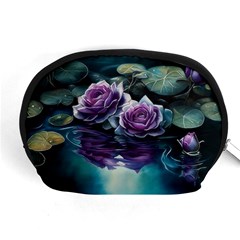 Roses Water Lilies Watercolor Accessory Pouch (medium) by Ravend