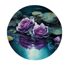 Roses Water Lilies Watercolor Mini Round Pill Box (pack Of 3) by Ravend