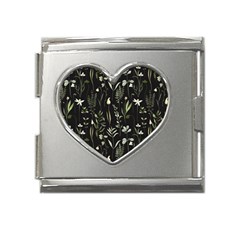 Plants Floral Art Pattern Design Mega Link Heart Italian Charm (18mm)