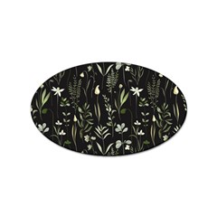 Plants Floral Art Pattern Design Sticker Oval (100 Pack) by Ravend