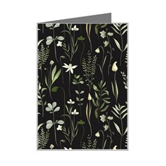 Plants Floral Art Pattern Design Mini Greeting Card by Ravend