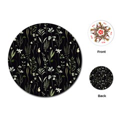 Plants Floral Art Pattern Design Playing Cards Single Design (round)