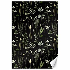 Plants Floral Art Pattern Design Canvas 12  X 18  by Ravend