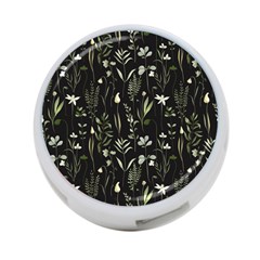 Plants Floral Art Pattern Design 4-Port USB Hub (One Side)