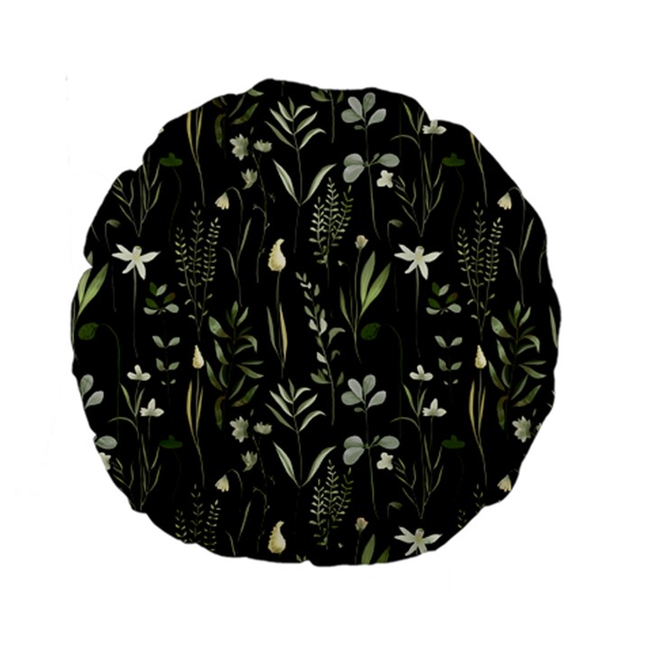 Plants Floral Art Pattern Design Standard 15  Premium Round Cushions