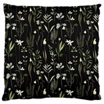 Plants Floral Art Pattern Design Large Premium Plush Fleece Cushion Case (One Side) Front