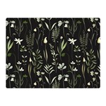 Plants Floral Art Pattern Design Two Sides Premium Plush Fleece Blanket (Mini) 35 x27  Blanket Front