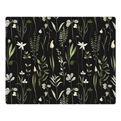 Plants Floral Art Pattern Design Two Sides Premium Plush Fleece Blanket (Large)