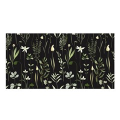 Plants Floral Art Pattern Design Satin Shawl 45  X 80  by Ravend