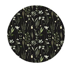 Plants Floral Art Pattern Design Mini Round Pill Box by Ravend