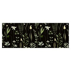 Plants Floral Art Pattern Design Banner And Sign 8  X 3  by Ravend