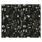 Plants Floral Art Pattern Design Premium Plush Fleece Blanket (Small) 50 x40  Blanket Front