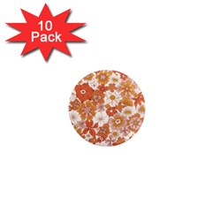 Flowers Petals Leaves Floral Print 1  Mini Magnet (10 Pack) 