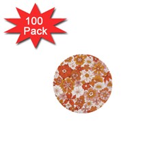 Flowers Petals Leaves Floral Print 1  Mini Buttons (100 Pack)  by Ravend