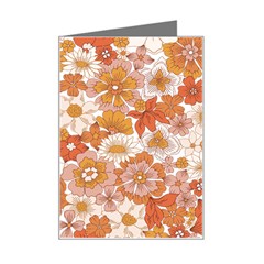 Flowers Petals Leaves Floral Print Mini Greeting Card by Ravend