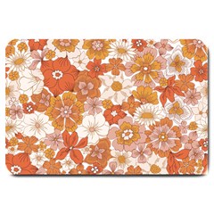 Flowers Petals Leaves Floral Print Large Doormat by Ravend