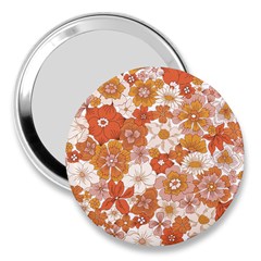 Flowers Petals Leaves Floral Print 3  Handbag Mirrors by Ravend