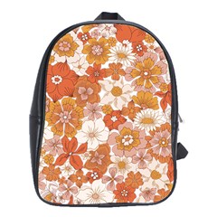 Flowers Petals Leaves Floral Print School Bag (xl) by Ravend