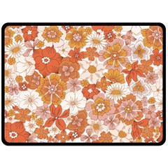 Flowers Petals Leaves Floral Print Two Sides Fleece Blanket (large) by Ravend