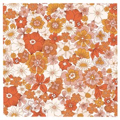 Flowers Petals Leaves Floral Print Wooden Puzzle Square by Ravend