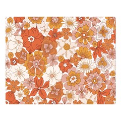 Flowers Petals Leaves Floral Print Premium Plush Fleece Blanket (large) by Ravend