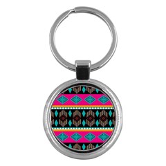 Abstract Art Pattern Design Old Vintage Key Chain (round) by Wegoenart