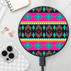 Abstract Art Pattern Design Old Vintage Wireless Fast Charger(black) by Wegoenart